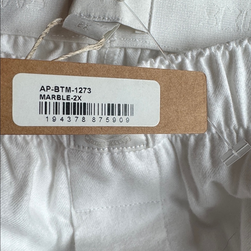 SKIMS NWT Boyfriend Sleep Pants 2X Marble Ivory Elastic Waist Pajama Bottoms - Picture 3 of 3